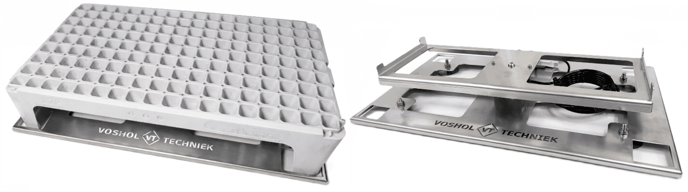 Weegschaal voor herbruikbare stektrays